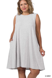 SALE!! 24 SV-N {Simply Charming} Heather Grey Sleeveless Dress PLUS SIZE 1X 2X 3X