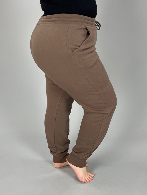 BT-O {Warm & Cozy} Mocha Fleece Lined Drawstring Pants   PLUS SIZE 1X 2X 3X