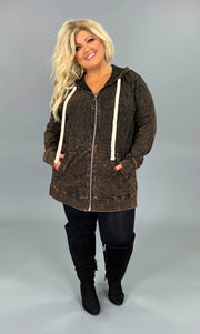 SALE!! OT-N {Worth The Wait} Americano Mineral Wash Hoodie Jacket  PLUS SIZE 1X 2X 3X