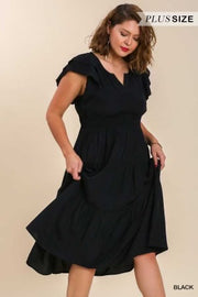 SALE!! LD-G {First Impression} Umgee Black Tiered Dress PLUS SIZE XL 1X 2X