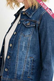 SALE!! 34 OT-A {Taking Steps} Denim Button Up  Jacket Plus Size 1X 2X 3X