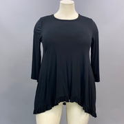 SALE!! 35 SQ-A {Night On The Town} Black Hi-Low Ruffle Hem Tunic PLUS SIZE XL 2X 3X