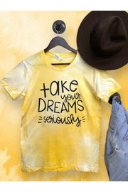 95 GT {Take Your Dreams} Bleached Yellow Graphic Tee PLUS SIZE 3X