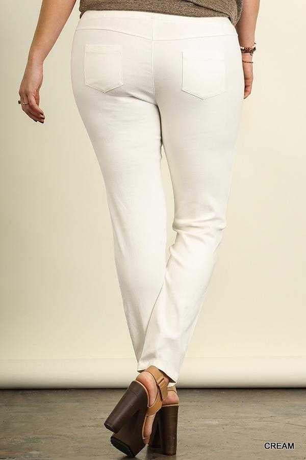 BT-S {Cliffhanger}  Ivory Stretch Jeans  PLUS SIZE 1X 2X 3X