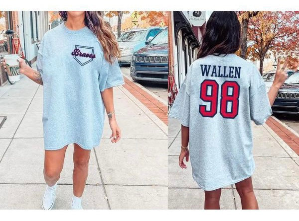 SALE! 43 GT {Wallen Braves} Grey Graphic Tee PLUS SIZE 3X