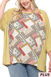 SALE!! 17  CP {Personal Favorite} Mustard/Rust Paisley Floral Top PLUS SIZE XL 1X 2X