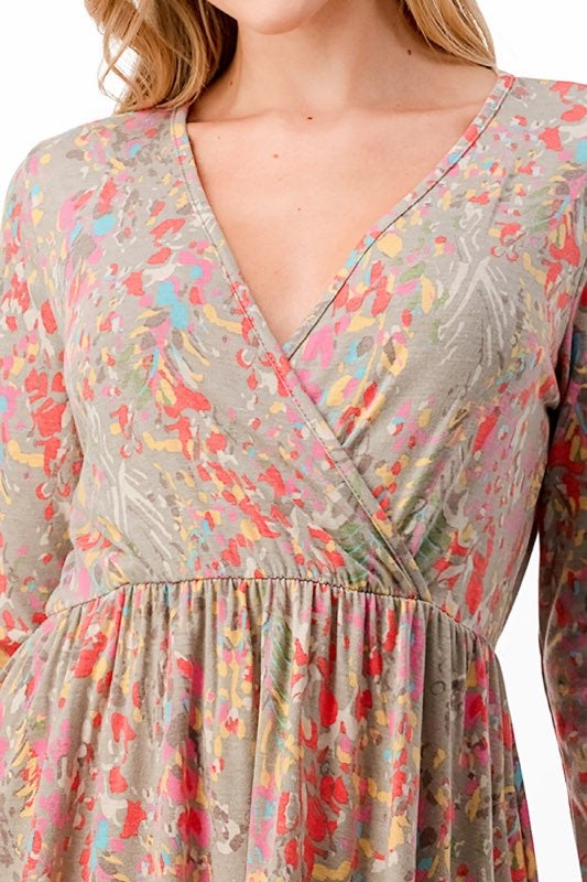 SALE!! 27 PLS-J {Confetti Dreams} Multi-Color Dress w/Pockets PLUS SIZE 1X 2X 3X