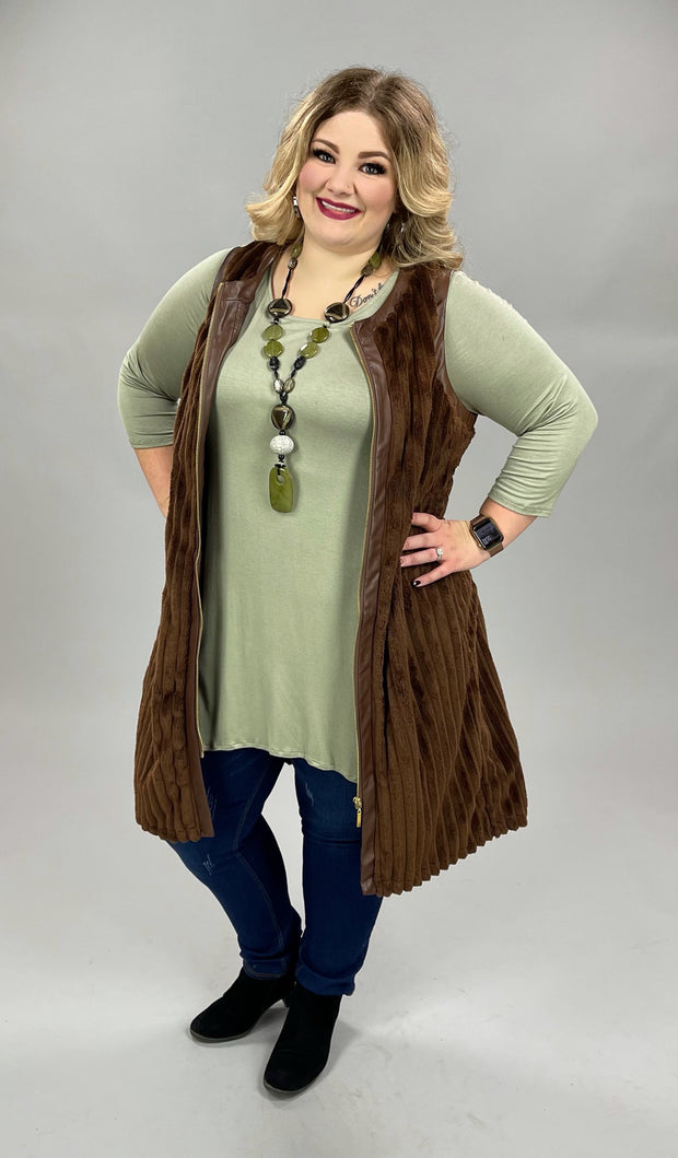 SALE! OT-E {A Thing Of Beauty} Brown Velour with Zip Front Vest