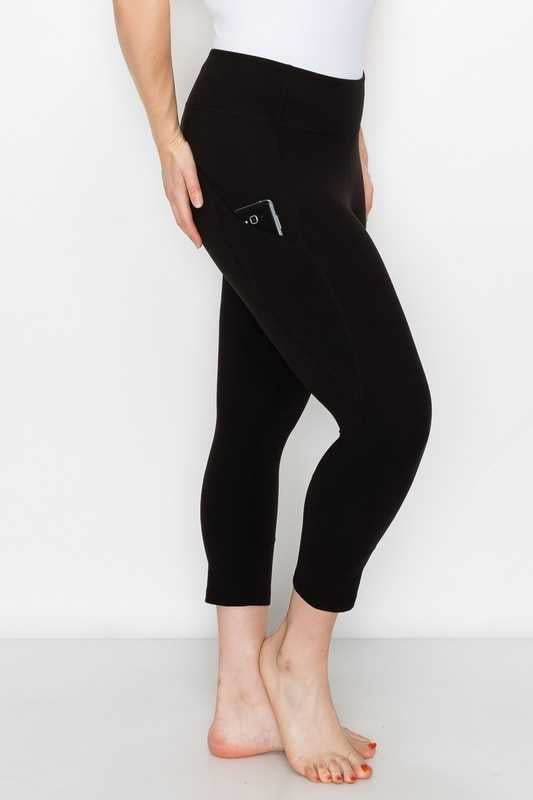 SALE!! LEG-24 {Crunch Time} Black Yoga Capri Pants  PLUS SIZE 1X 2X 3X