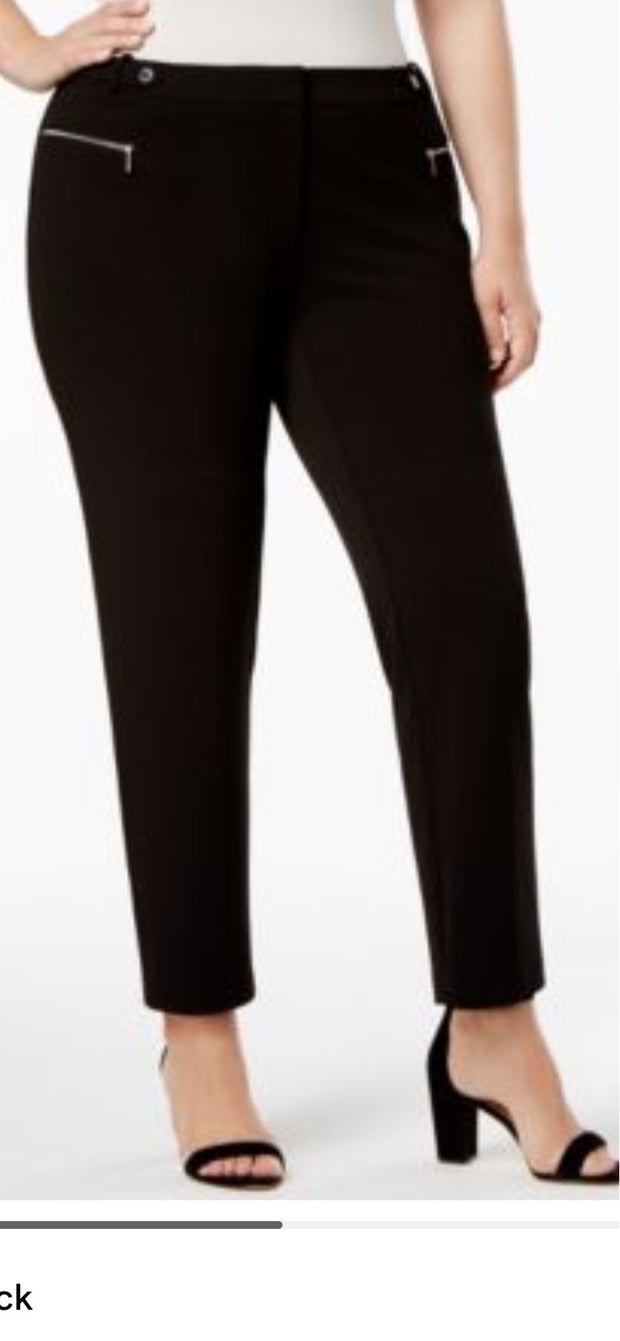 SALE!! BT-G M-109  {Calvin Klein} Black Zip Pocket Pants Retail $99.50  PLUS SIZE 22W