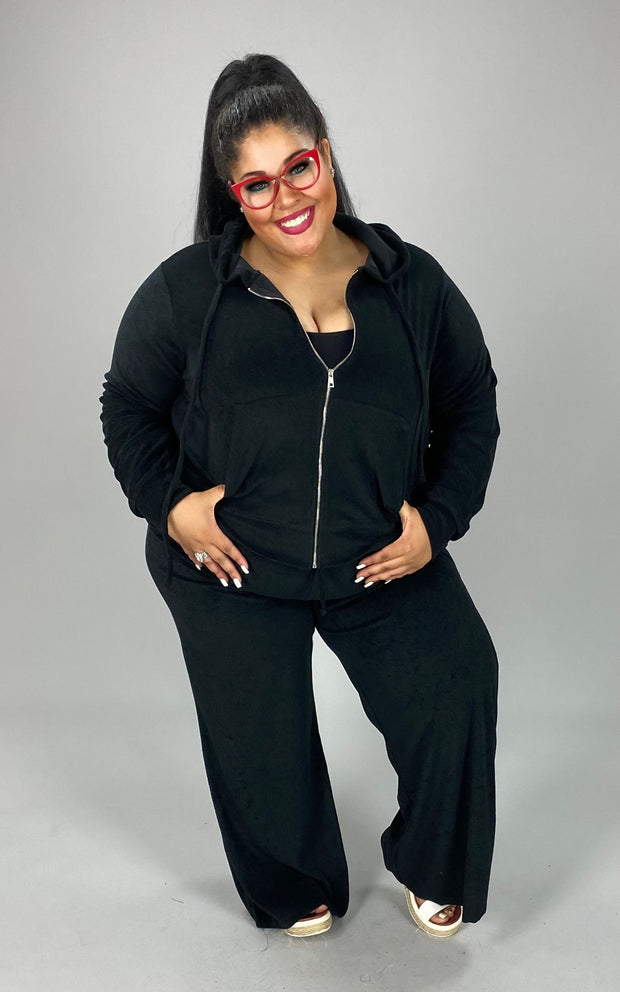 93 SET-G {Travel In Style} Black Jogging Set PLUS SIZE 1X 2X 3X