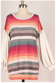 22  CP-F [No One Knows] Multicolor Striped Tunic PLUS SIZE XL  2X 3X