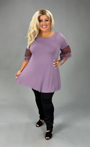 SALE!! 96 SD-B {Wait For It} LAVENDER Top w/Sleeve Detail PLUS SIZE 1X 2X 3X