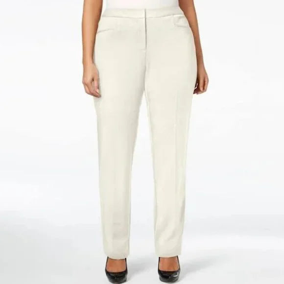 SALE!! BT-A  M-109   {Alfani} Ivory Straight Leg Pants Retail $54.99 PLUS SIZE 18W 24W