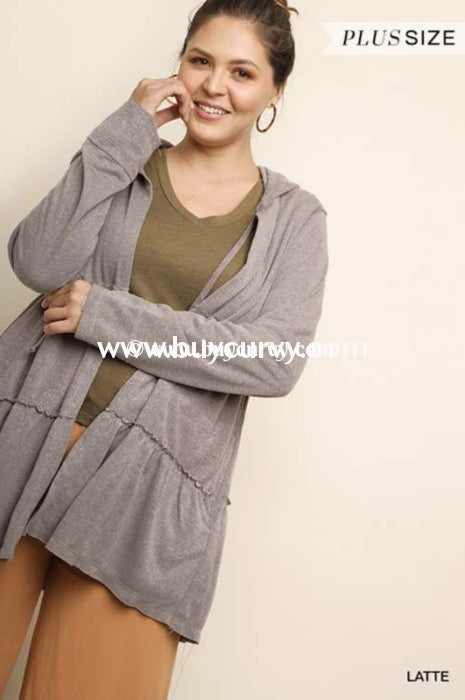 Ot-G {Think Of Me} Umgee Taupe Jacket With Hood Outerwear