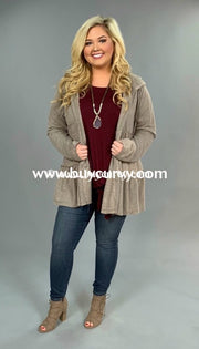 Ot-G {Think Of Me} Umgee Taupe Jacket With Hood Outerwear