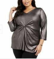 PQ-A  M-109 {Alfani} Mod Shimmer Twist Knot Top Retail $75.50 PLUS SIZE 3X