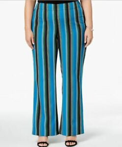 SALE!! BT-A  M-109   {INC} Teal Striped Pants Retail $84.00 PLUS SIZE 20W