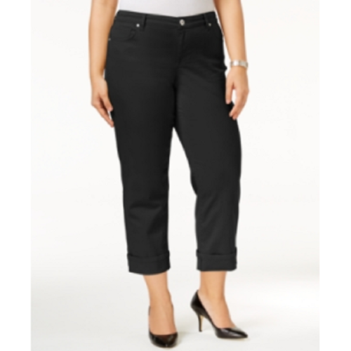 SALE!! BT-Q  M-109   {Style & Co} Black Cuffed Capri Jeans Retail $59.50 PLUS SIZE 14W 16W