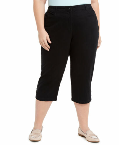 SALE!! BT-O  M-109   {Karen Scott} Black Capri Pants Retail $46.50 PLUS SIZE 16W 18W 20W 22W