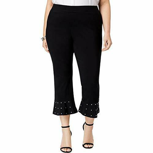 SALE!! BT-R  M-109  {INC} Black Stud Hem Capris Retail $69.50 PLUS SIZE 18W