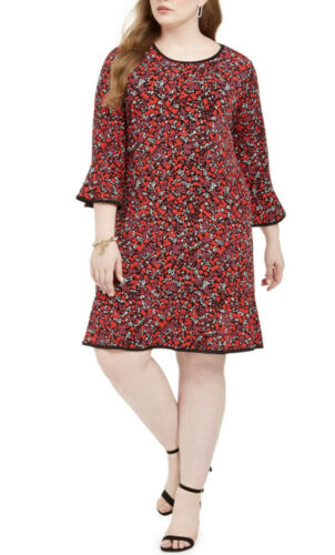 SALE!! PQ-A  M-109  {Michael Kors} Red Print Dress Retail $110.00 PLUS SIZE 2X