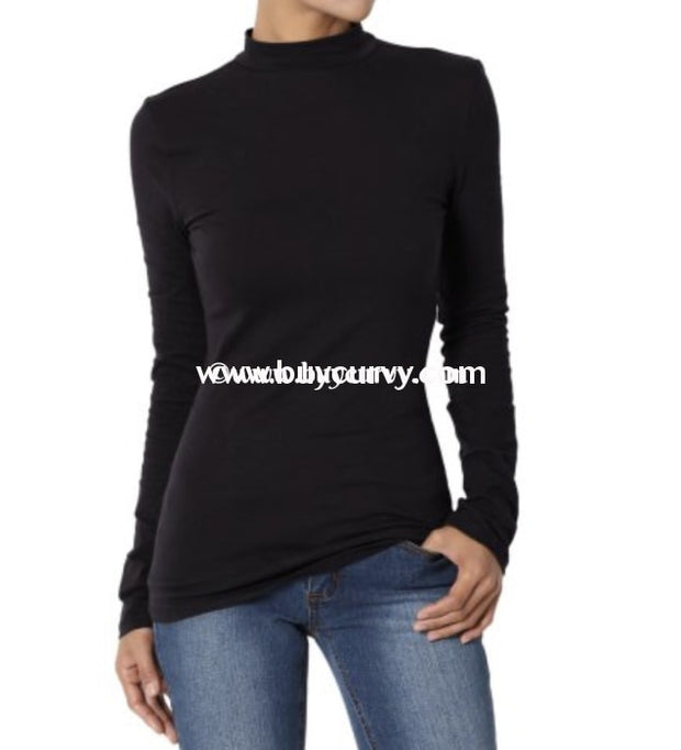 Sls--N {Natural Beauty} Solid Black Mock Neck Sale!! Sls