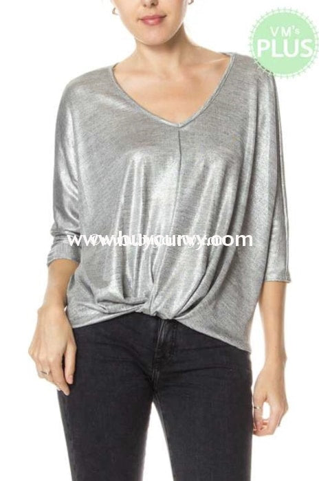 Sq-G {Sassy Mouth} Silver Metallic With Gathered Hem Sale!! Sq